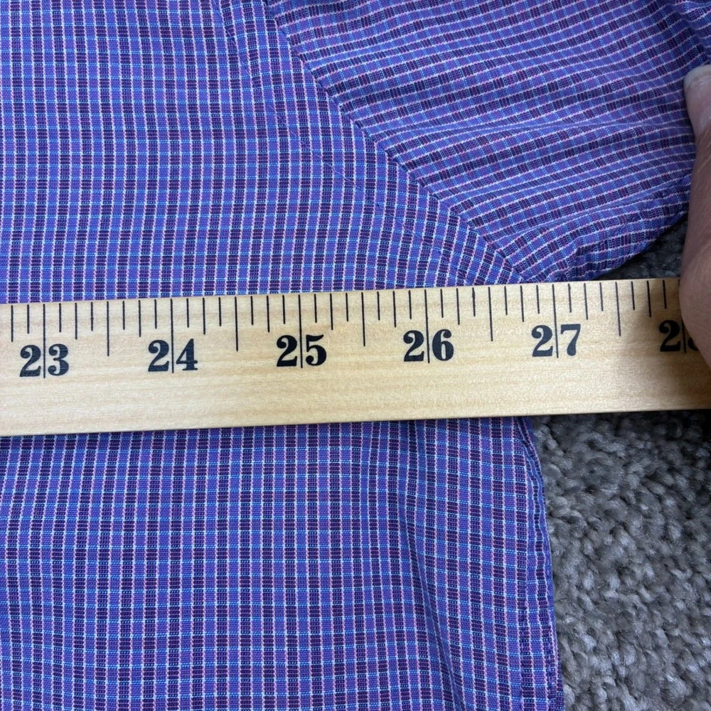 Banana Republic Shirt Mens XL Purple Micro Check Cotton Business Casual Academia